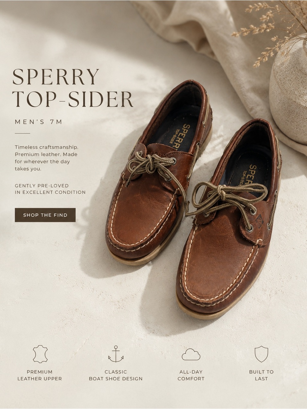 Sperry Men's Brown Leather Boat Shoes